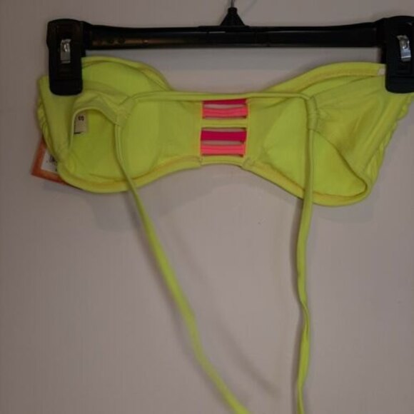 NWT S Mudd Neon Yellow Swimsuit Bathing Suit Separates - TOP ONLY strapless tube - Picture 4 of 9